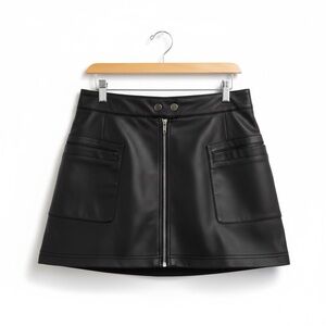 Free People Black faux leather Mini Skirt
